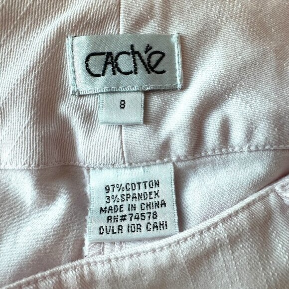 Vintage Cache Pink Ruched Crop Capris Pants Womens 8 - Picture 3 of 4